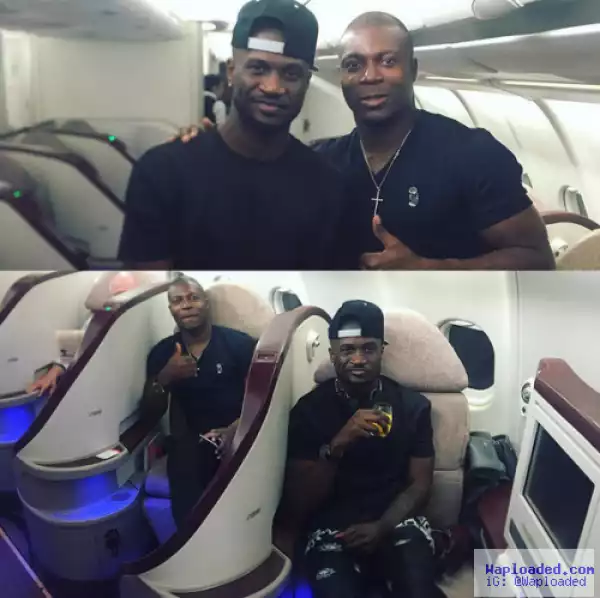 Photos: Peter Okoye Flies With Yakubu Aiyegbeni 